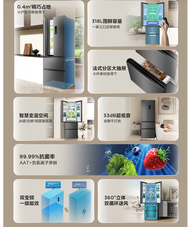 国产冰箱运转音屡创新低双11三款静音冰箱推荐J9真人游戏第一品牌35dB 34dB 33(图2)
